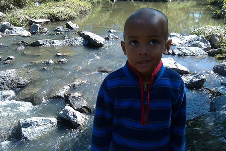 Robbie at the creek